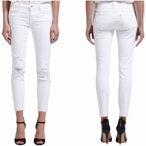 J BRAND Low Rise Crop White Skinny Jeans Size 25